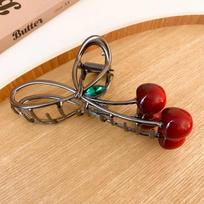1pc Korean Sweet Cherry Bow Grab Clip Small Fresh Hairpin Shark Clip Hair Clip Simple Style Hair Clip Hair Accessories beige