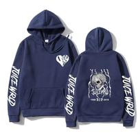 Men Women Vintage Juice WRLD 999 Rose Hoodie Retro Unisex Oversized Rapper Music Print Pullover Hooded Sweatshirt Casual Street Daily Wear XXXL blue