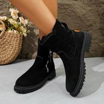 Cross-border large size side zipper medium tube snow boots women's winter new retro velvet thickened snow boots cotton boots 43