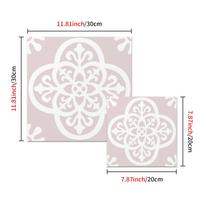10Pcs Mandala Tile Stickers, Thick Matte Finish Waterproof Self-Adhesive Floor Wall Decor for Kitchen Home 20X20cmX10pcs