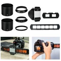 JJC 35mm Film Digitizing Adapter with Slide & Strip Holders 52/55/62/67mm Lens Rings for Nikon D850 Camera Scanning