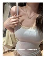 Spring and summer new sweet and spicy vest, small suspenders for women with chest pads, lace edge bottoming shirt, atmosphere, slim top inside One size fits all