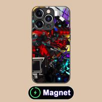 Skibidi Toilet TV Camera Man Phone Case for iPhone 17 16 15 14 13 12 11 Air Pro Max Plus Mini Glass MagSafe Cover iPhone 11 Pro Max black