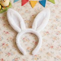 Cuddly Hare Ears Headband Cute Design Bunny Comfortable Fit Soft Ear Headpiece White Ears white