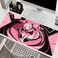 Kawaii Office Mouse Pad Pink Carpet Rubber Gamer Desk Mat Pc Accessories Pad Steins Gate Large Size Gaming Mousepad Keyboard Pad 800x300x2mm pink