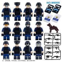 Small particle gifts for anti-terrorism military police, special police, jungle scouts, building blocks and toys. black