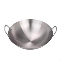Premium Stainless Steel Wok Pan for Home And Restaurant Use 34cm gray