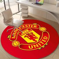 Manchester United Raudonasis Velnias Shield Apvalus Plotas Kilimas Premier Lyga Futbolas Apvalus Grindų Kilimas Žaidimų Kėdė Svetainė Miegamasis Namų Dekoras Kilimėlis 100x100cm( 27x39in )