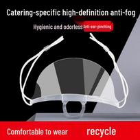 Spot Smile Transparent Anti-Fog Catering Face Shield: Breathable Mask for Restaurants, Hotels, and Convenience Stores Transparent (Long-lasting Anti-Fog) 5pcs black