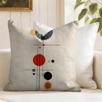 Geometrinis Bauhaus meno pagalvės užvalkalas Vasarinis lininis pagalvės užvalkalas Ekologiško audinio pagalvės užvalkalas Dvispusis spaudinys Sofa Namų dekoras 40x40cm