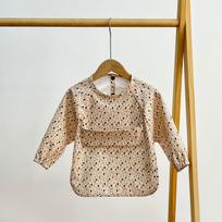 Baby Waterproof Long Sleeve Bib with Pocket Feeding Smock Toddler Apron Anti-Dirty Eating Cape A-Class PU Outerwear m size (2.5-4 years old) brown