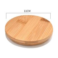 Reusable Sealing Ring Silicone Ring Bamboo Cover Tea Set Accessories Storage Tank Cup Lid 11cm-F
