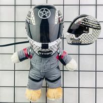 Motorcycle bear helmet set cycling decoration trunk pendant mini toy pendant home ornament doll S black