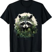 Raccoon Forest Art Animal Nature Portrait Motif Wildlife T-Shirt XXXXXL