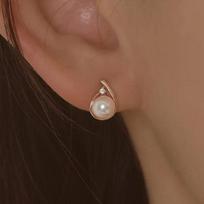 14k Post Vivi Teardrop Pearl Earrings Rose gold brown