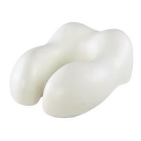 Memory Foam Hooded U-Shaped Travel Neck Pillow with Removable Washable Cover and Logo. Single U-Shaped Pillow white