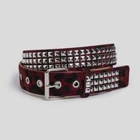 Casual Punk Waistband Leopard Print Metal Pin Buckle Waist Strap Adjustable PU Leather Waist Belts vyno raudonos spalvos