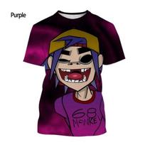 Rock Gorillaz Unisex Marškinėliai 3D Spausdinimas Anime Vyriški Marškinėliai Vasariniai Gatvės Hip-hopas Trend Marškinėliai Madingi Trumpomis Rankovėmis Apvalia Kaklo Iškirpte Y2k Viršutiniai 5XL black