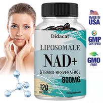 Liposomal NAD+ and Trans-Resveratrol Supplement - High 800mg for Optimal Absorption - Supports Heart Cell and Muscle Health 1 pcs 60 Servings
