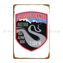 Grossglockner aukštikalnių kelias Austrija Metalo ženklas Kino dizainas Retro baras Kino alavo ženklas Plakatas 20x30cm（7.8x11.8inch） black