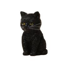 Yousheng Cat Ornament Resin Statue Handmade Realistic Cat Figurine Home Office Desktop Living Room Decoration I black