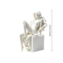 Graceful Relaxed‑Pose Female Sculpture PLA 3DPrinted Art Figurine Minimalist Aesthetic Tabletop Ornament Decor for Bedroom Gift balta