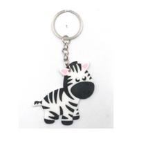 Jungle Animal Cartoon Keychain - Cute PVC Epoxy Pendant for Car Keys white