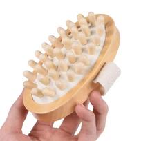 1 Dry Skin Body Massage Brush Natural Bristle Dead Skin Remover Anti Cellulite Exfoliates Blood Circulation Massage Tools 2 In beige