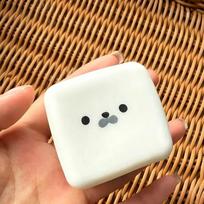 1Pc Fun Cube Tofu Seal Expressions Soft Squishy Toy Big Slushy White Squishy Toys Squeeze Ball Asmr Anti Stress Relief Toys white