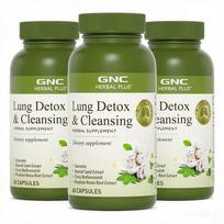 GNC Lung Detox & Cleansing 60 Capsules Containing Quercetin Lung Health Respiratory Bronchial Supplement For Smokers 3 pcs 60 Tablets
