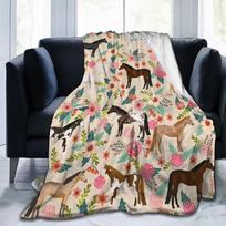 Arklių margumo pledas Ponytės Gyvūnų pledas berniukams mergaitėms Minkštas lengvas flanelės pledas lovai sofai visų sezonų 130x150cm