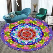 Spalvingas bohemiškas mandala apskritimas miegamojo kėdės grindų kilimėlis - jogos meditacijos kilimas kilimai svetainei 120cm