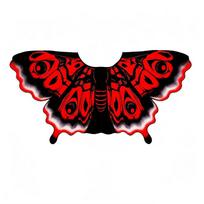 Užburto drugelio kostiumas su juodais raudonais sparnais Cosplay ir teminiams renginiams Black Red black