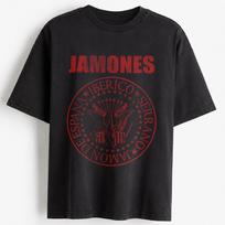 Jamones Punk Rock Parody Shirt | Spanish Ham Foodie Graphic Tee | Vintage Rock Band Humor Unisex Shirt 110 black