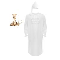 Mens Vintage Victorian Nightgown Sleep Hat XL dramblio kaulas