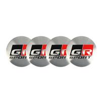 4 vnt. 56 mm GR Sport ženkliukas Automobilio ratlankio centrinės dalies lipdukai Stebulės dangtelio lipdukas Toyota Corolla 86 Supra CHR Yaris Camry Prius Rav4 RB4 pdhs2 sidabras
