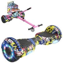 RCB Hoverboard + Kart 2-in-1 6.5 inches Bluetooth and LED – Adjustable Karting – yellow/pink – ideal gift children