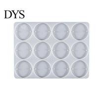 DIY Epoxy Resin Crafts Round Silicone Mold 9 Cavity Circle Button Pendant with Hole Pet Tag Casting Wind Chimes Keychain Jewelry Making Tool A