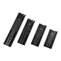Ultra-Short 3-Section Ball Bearing Drawer Slides, 45mm Wide, 4-8 inch Sizes, for Cabinet Hardware 30mm wide, black, 8-inch