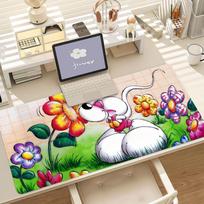 Animacinis D-Diddl žiurkės pelės kilimėlis Neslystantis guminis kraštas Užfiksuotas Storas kilimėlis nešiojamam kompiuteriui, žaidimų stalui 30x60cm