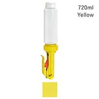 Refillable Sauce Squeezer 480ml Sauce Dispenser Enduring Hanging Squeeze Bottle  For Coffee 720ml Yellow