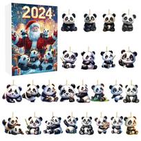 Panda Christmas Advent Calendar With 24 Acrylic Ornaments For Gift Giving And Festive Decor Style D