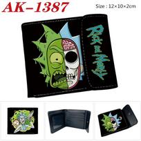Rick and Morty Piniginė PU Oda Spaudė Dvigubo lankstymo Anime Kortelių laikiklis Nešiojama trumpa piniginė 10×12×2cm