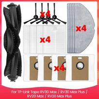 For TP-Link Tapo RV30 Max / RV30 Max Plus / RV20 Max / RV20 Max Plus Vacuum Parts Side Brush HEPA Filter Mop Pads Dust Bags gray