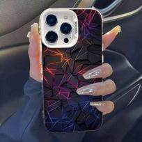 Colored crack-print case for Apple iPhone 16 Pro Max, iPhone 17, 15 Pro, Premium 14 Pro, Creative iPhone 17Promax