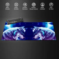 Fire Wolf And Ice Wolf Mouse Pad Desk Mat Gaming Pad Nonslip Durable Starry Wolf Mouse Carpet Suitable For Office And Gaming 800x400x2mm