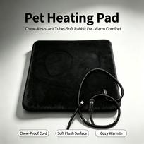 USB Soft Plush Pet Heating Pad, Anti-Bite Reinforced Edge Gentle Constant Temperature Electric Warmer Mat, Safe Winter Sleeping Cushion