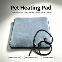 USB Soft Plush Pet Heating Pad, Anti-Bite Reinforced Edge Gentle Constant Temperature Electric Warmer Mat, Safe Winter Sleeping Cushion