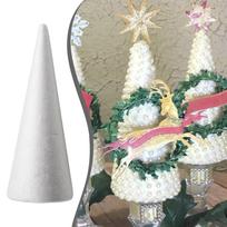 Christmas Foam Cones Polystyrene Foam Tip Cone DIY Craft Accessory Handmade Party Celebration Festival Decorations 20cmX7.9cm