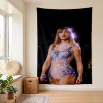 Taylor Swift (33) Sieninė gobelenas Stilingas sienos kabinamas elementas miegamajam, svetainei, bendrabučiui Graži dovana šeimai ir draugams 100cmx150cm brown